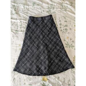 White + Warren Wool Blend/Tweed A Line Midi Skirt